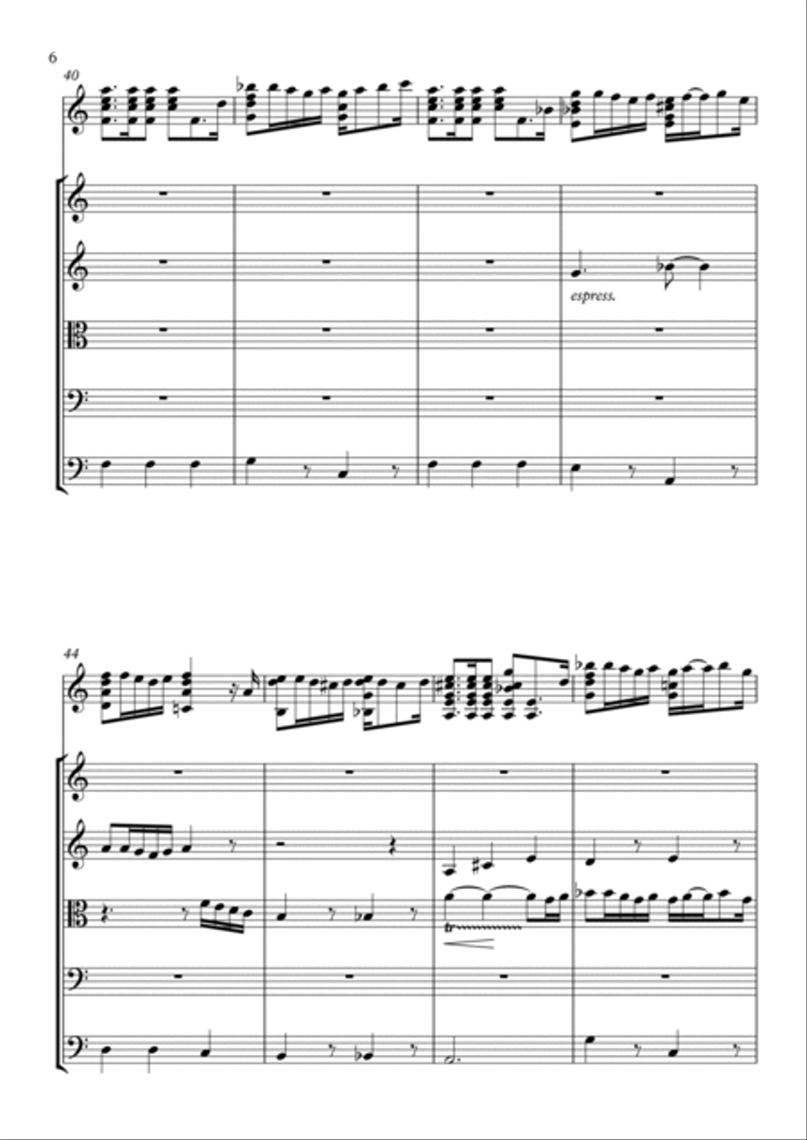 Pifilka - for Guitar and String Quintet Chamber Orchestra scores gallery preview page 6