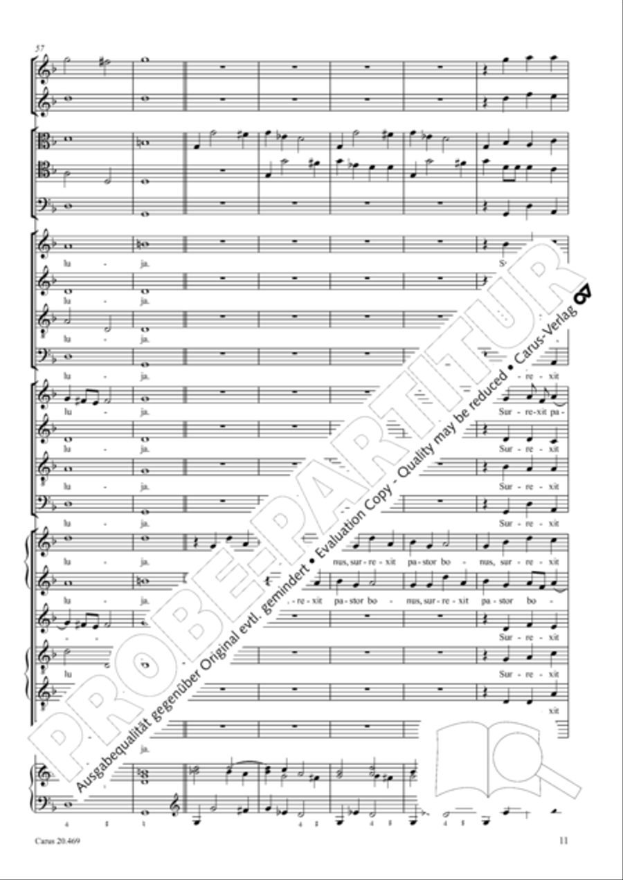 Surrexit pastor bonus (The shepherd blest is risen) 4-Part scores gallery preview page 12