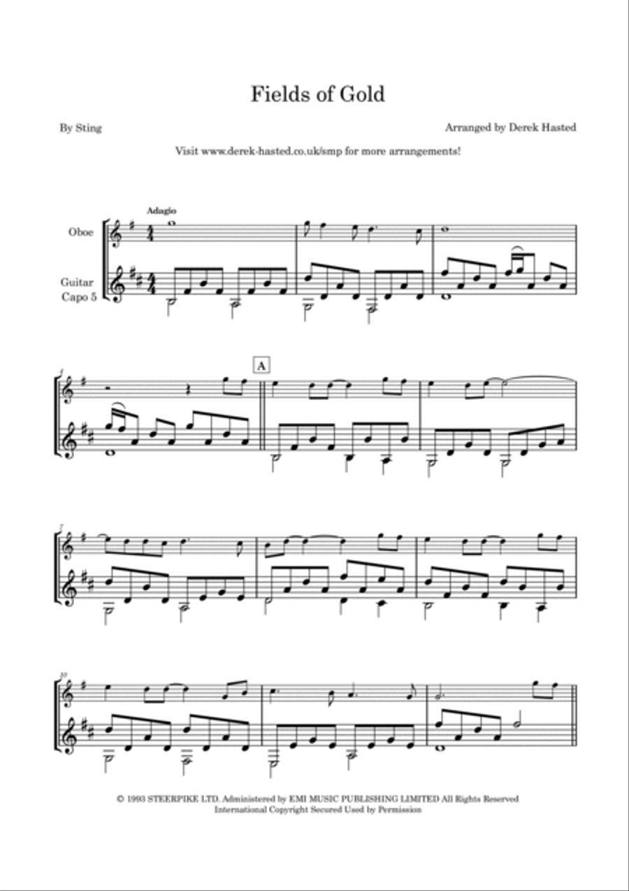 Fields Of Gold Oboe scores gallery preview page 4