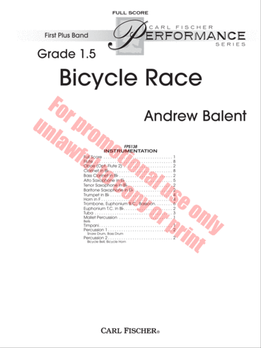 Bicycle Race Bicycle Race Concert Band scores gallery preview page 2