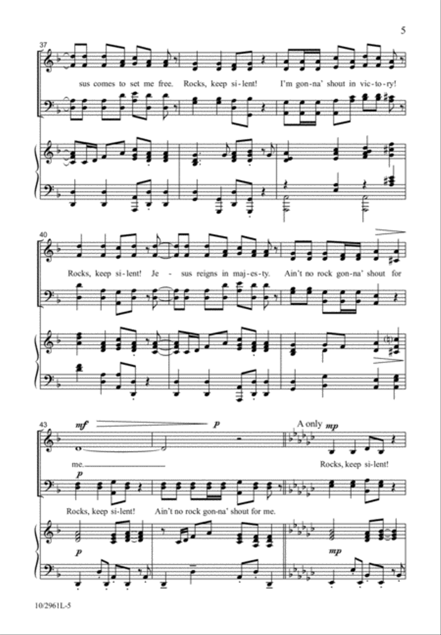 Ain't No Rock Gonna' Shout for Me 4-Part scores gallery preview page 5