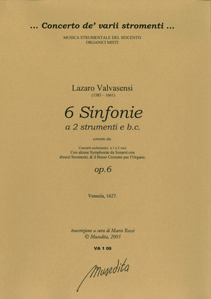 Book cover for 6 Sinfonie (Venezia, 1627)