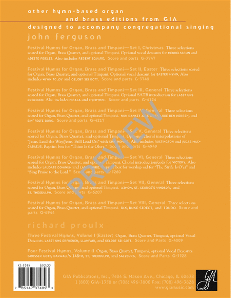 Festival Hymns for Organ, Brass, and Timpani - Volume 2, Easter Trombone scores gallery preview page 22