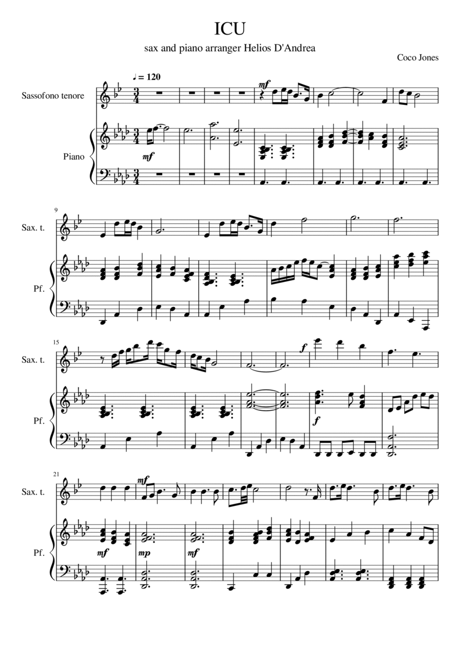 Icu Tenor Saxophone scores gallery preview page 1