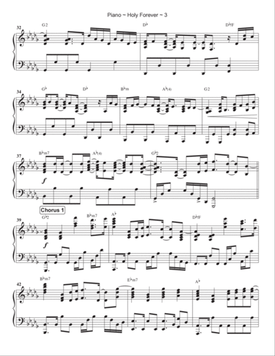 Holy Forever Piano Solo scores gallery preview page 4