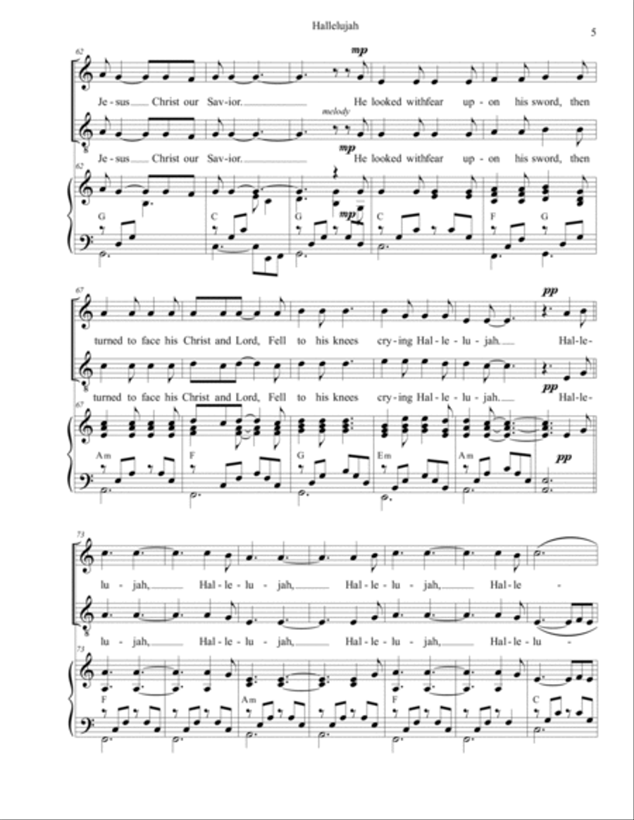 Hallelujah Easy Piano scores gallery preview page 5