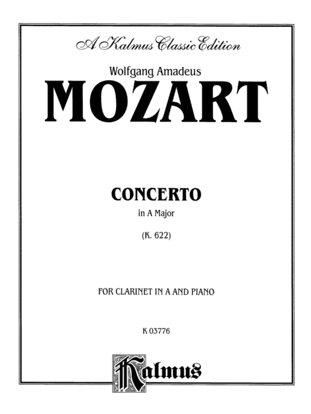 Concerto In A Major For Clarinet, K. 622