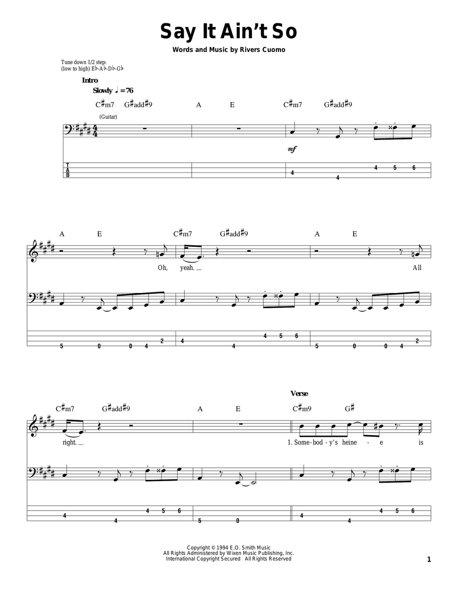 Say It Ain't So Say It Ain't So Acoustic Guitar scores gallery preview page 1
