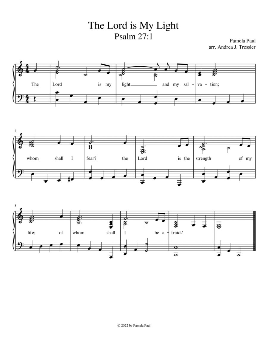 The Lord is My Light Psalm 27:1 Voice scores gallery preview page 1