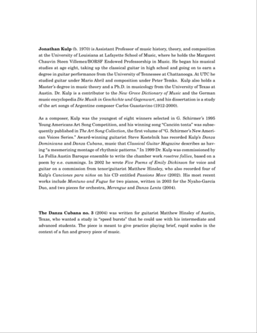Danza Cubana no. 3 Danza Cubana no. 3 Classical Guitar scores gallery preview page 2