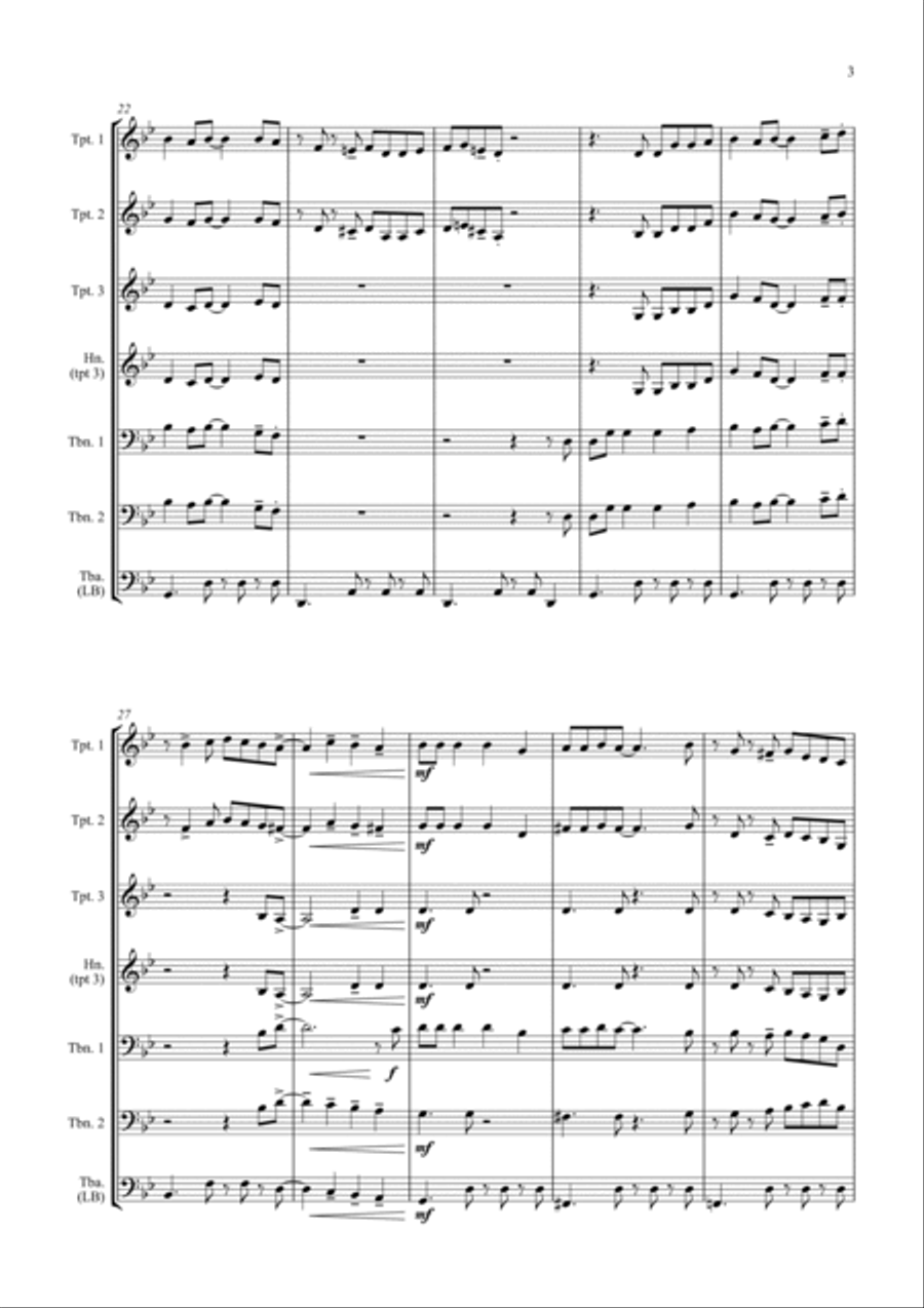 Johnny Swings On Home (When Johnny Comes Marching Home) - for Brass Ensemble Brass Ensemble scores gallery preview page 3