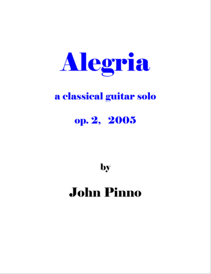 Alegria, a classical guitar solo Acoustic Guitar scores gallery preview page 1