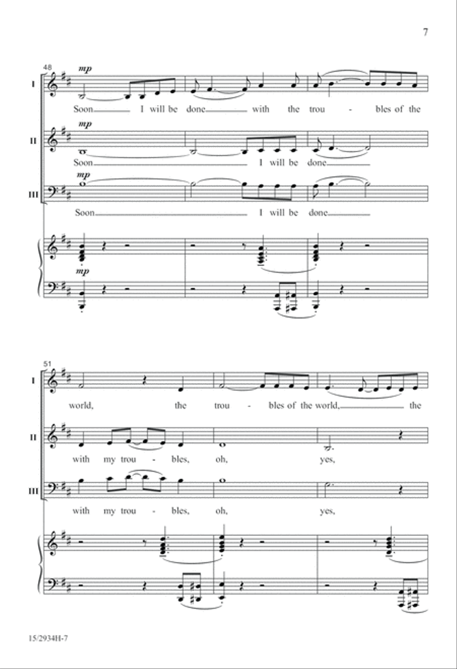 Soon I Will Be Done 3-Part scores gallery preview page 8
