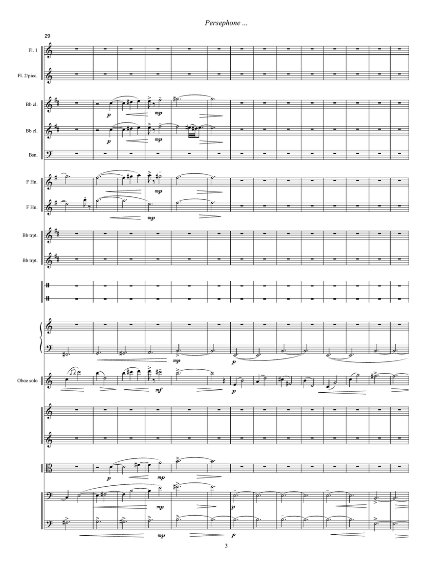 Persephone and the Four Seasons (2006, rev. 2009) for oboe solo and orchestra. - Score Only Full Orchestra scores gallery preview page 5