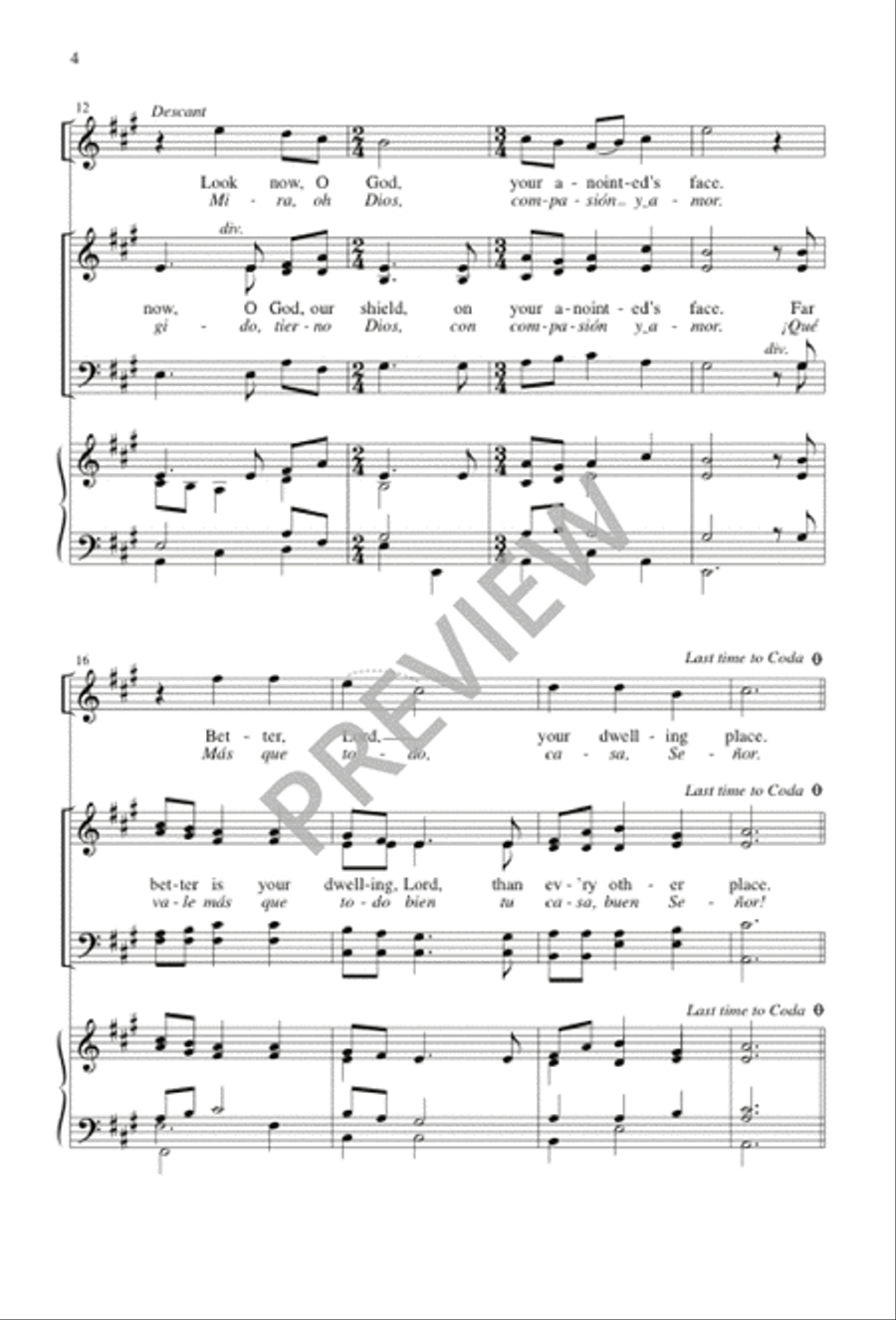 Look Kindly Now, O God, Our Shield / Mira a Tu Ungido, Tierno Dios 4-Part scores gallery preview page 4