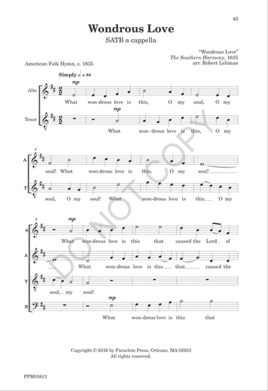 Nine American Folk Hymns 4-Part scores gallery preview page 48