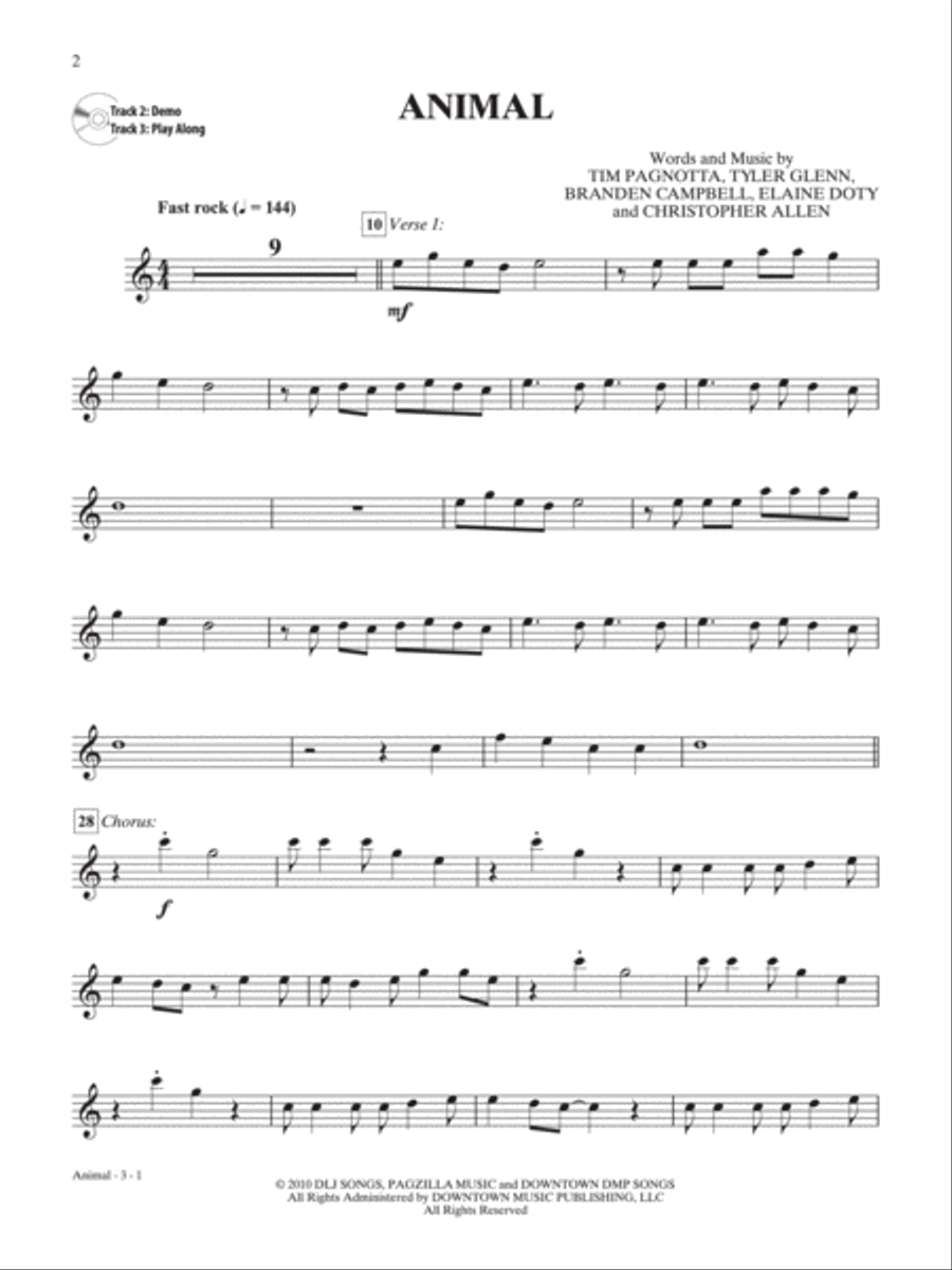 Pop & Rock Hits Instrumental Solos Alto Saxophone scores gallery preview page 3