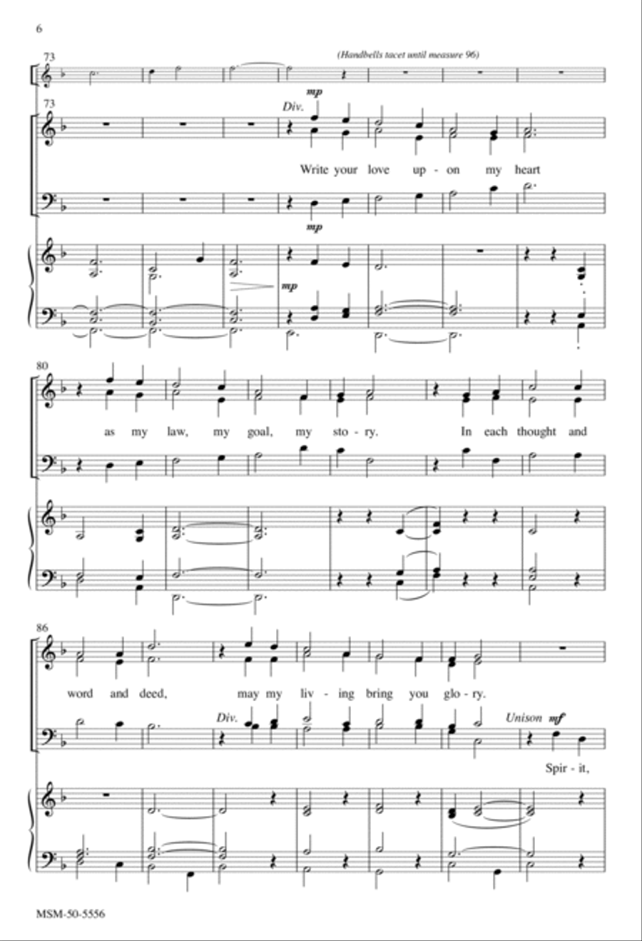 Spirit, Open My Heart 4-Part scores gallery preview page 6