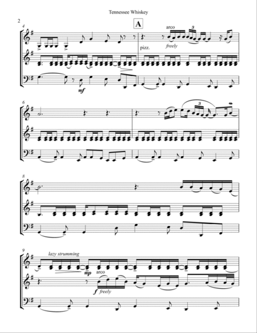 Tennessee Whiskey Tennessee Whiskey String Trio scores gallery preview page 2