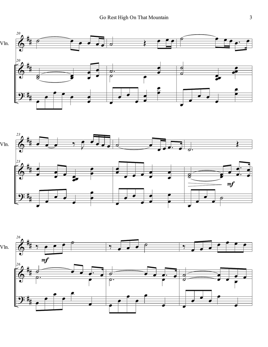 Go Rest High On That Mountain Violin Solo scores gallery preview page 4