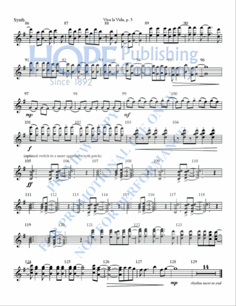 Viva la Vida Viva la Vida 5-Octaves scores gallery preview page 10