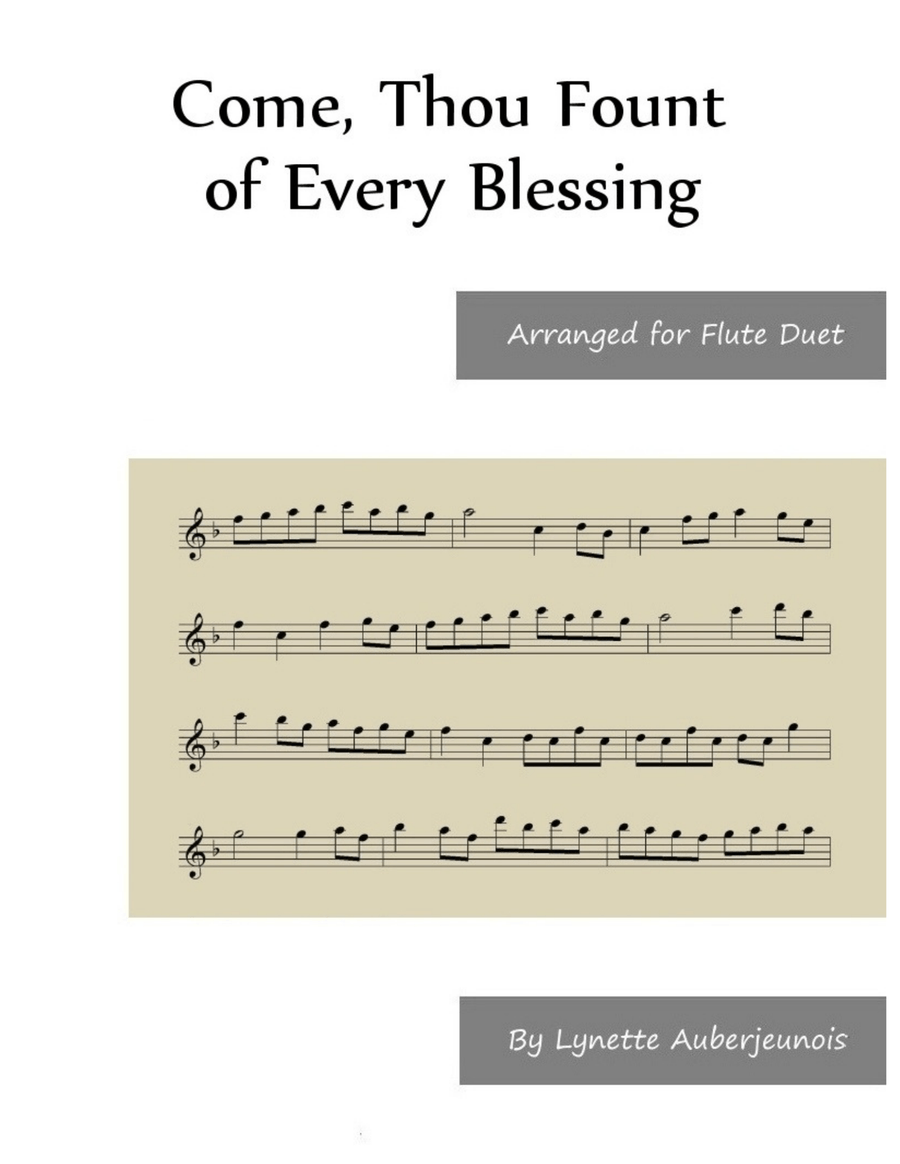 Come, Thou Fount of Every Blessing - Flute Duet Flute Duet scores gallery preview page 1