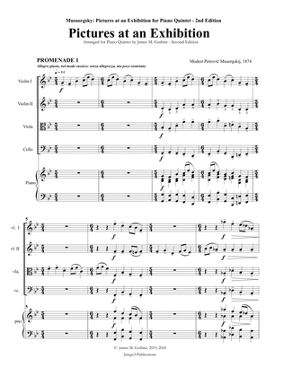 Mussorgsky: Pictures at an Exhibition for Piano Quintet - 2nd Edition - Score Only