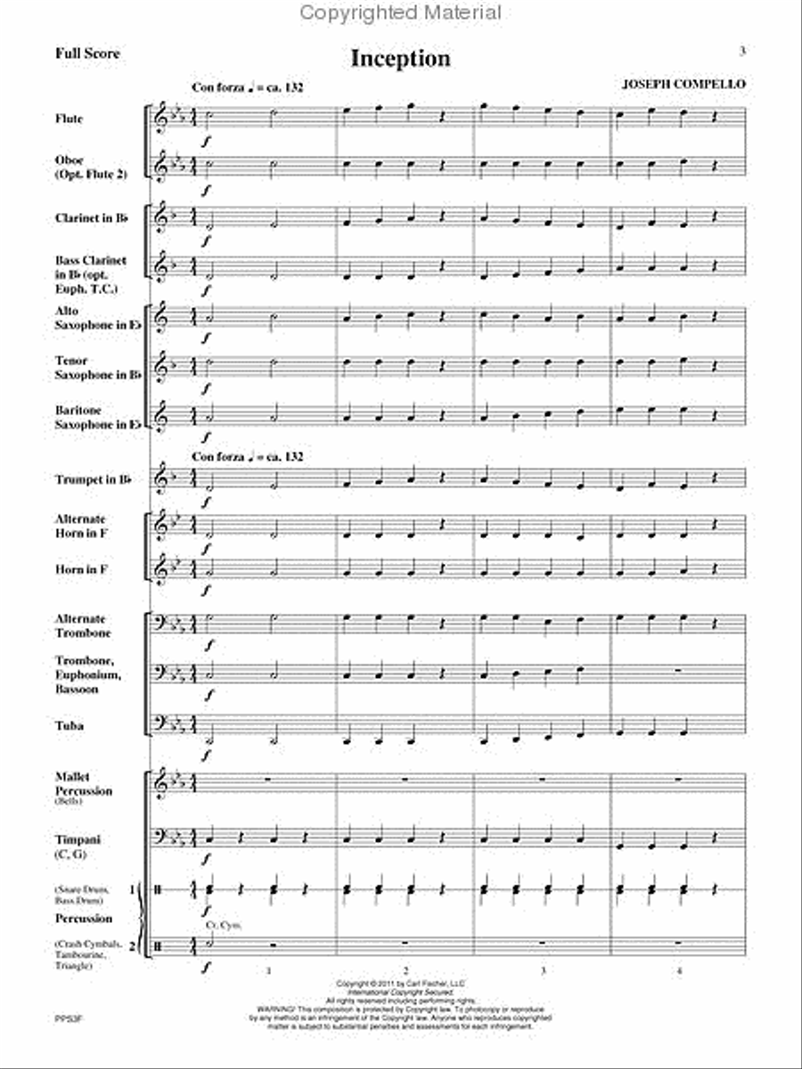 Inception Concert Band scores gallery preview page 2
