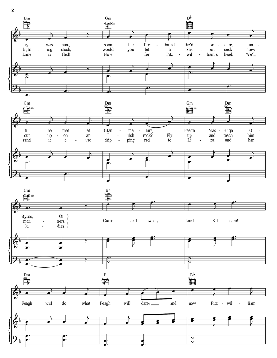 Follow Me Up To Carlow Follow Me Up To Carlow Piano, Vocal, Guitar scores gallery preview page 2