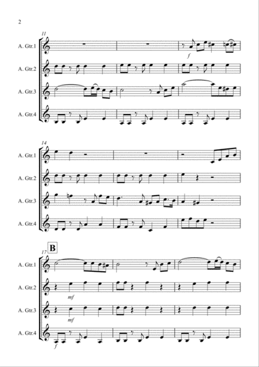 Tasty Tango for Guitar Quartet Guitar Ensemble scores gallery preview page 2