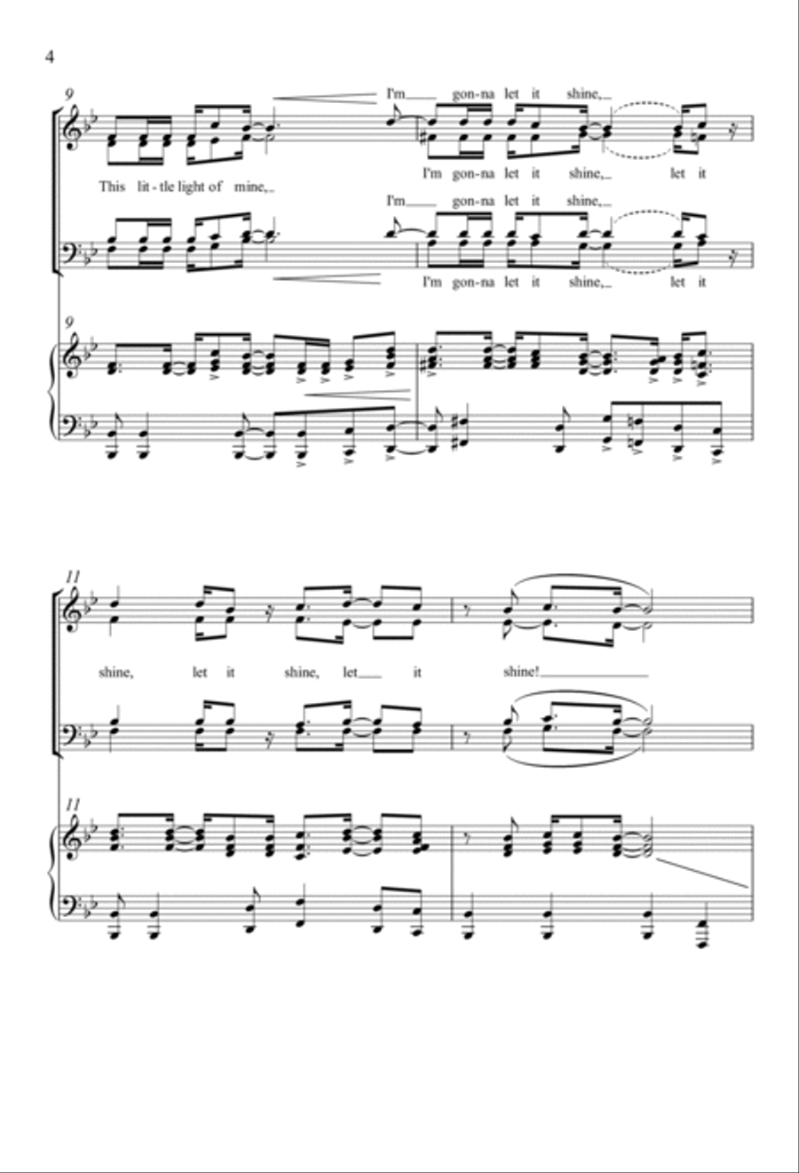This Little Light Of Mine 4-Part scores gallery preview page 2
