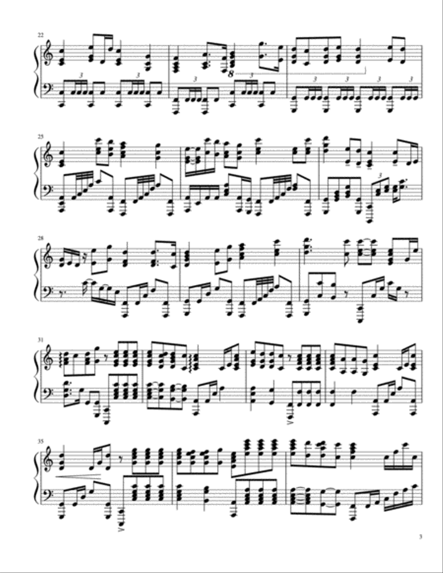 Come Thou Fount/Praise to the Man Piano Solo scores gallery preview page 3