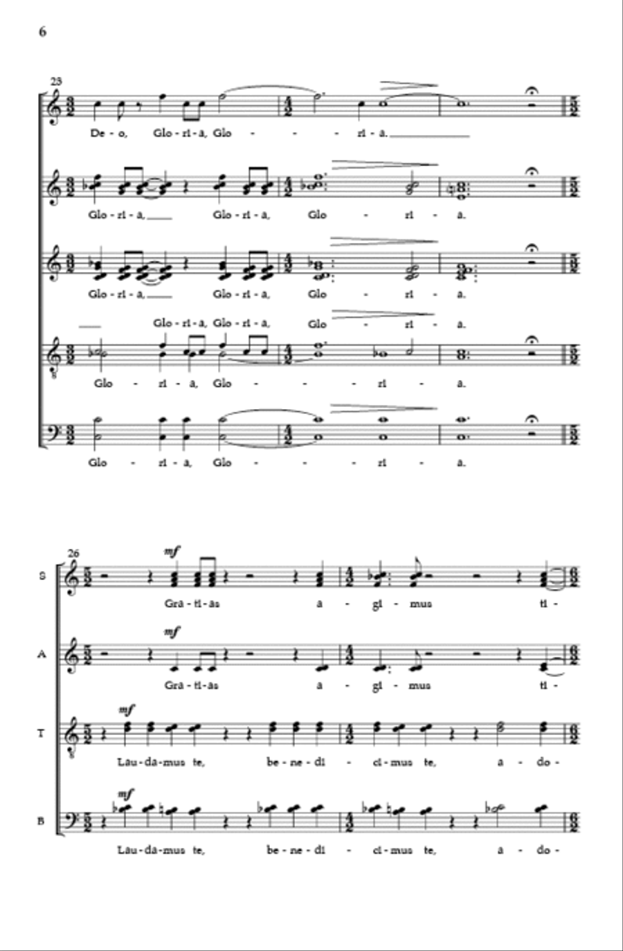 Gloria Gloria SSAATTBB scores gallery preview page 5