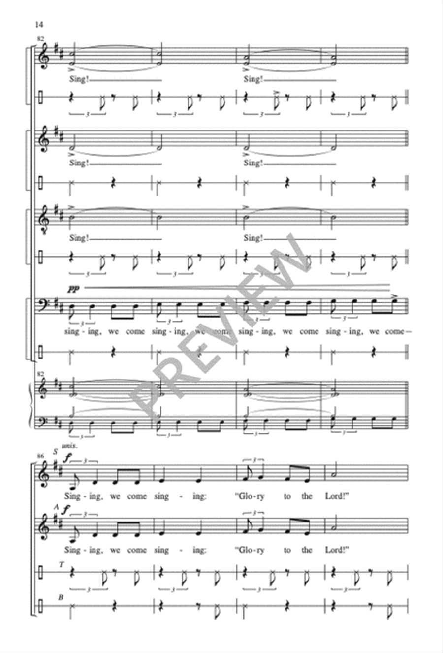 Singing, We Come Singing Divisi scores gallery preview page 14