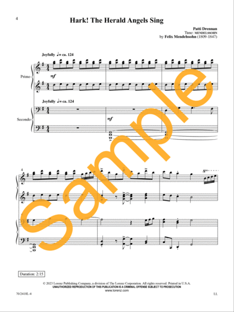 The Angels Sing Piano Duet scores gallery preview page 5