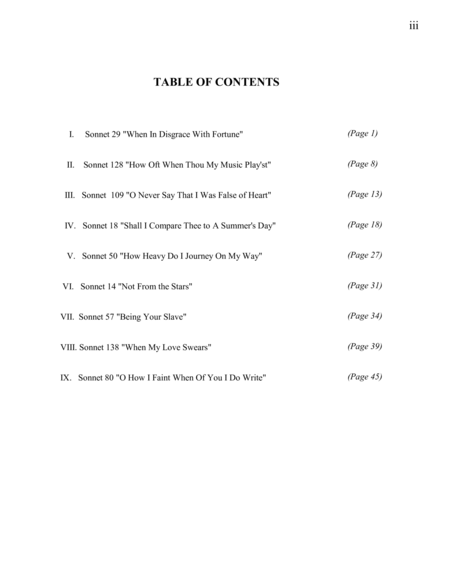A Collection of Shakespeare Sonnets for Medium Voice (Baritone) and Piano image number null