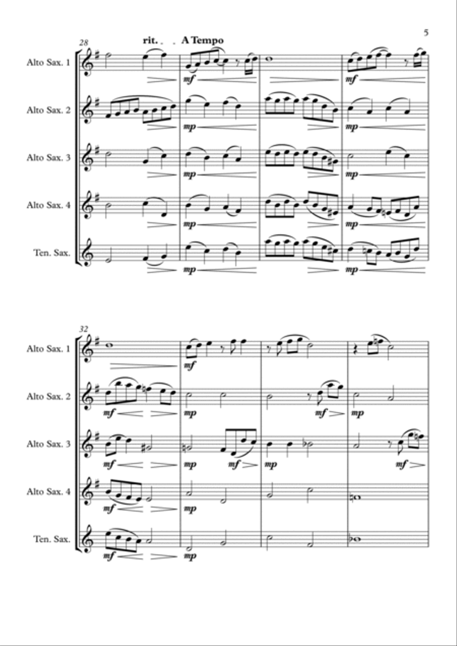 Where Is Love? Saxophone Quintet scores gallery preview page 5
