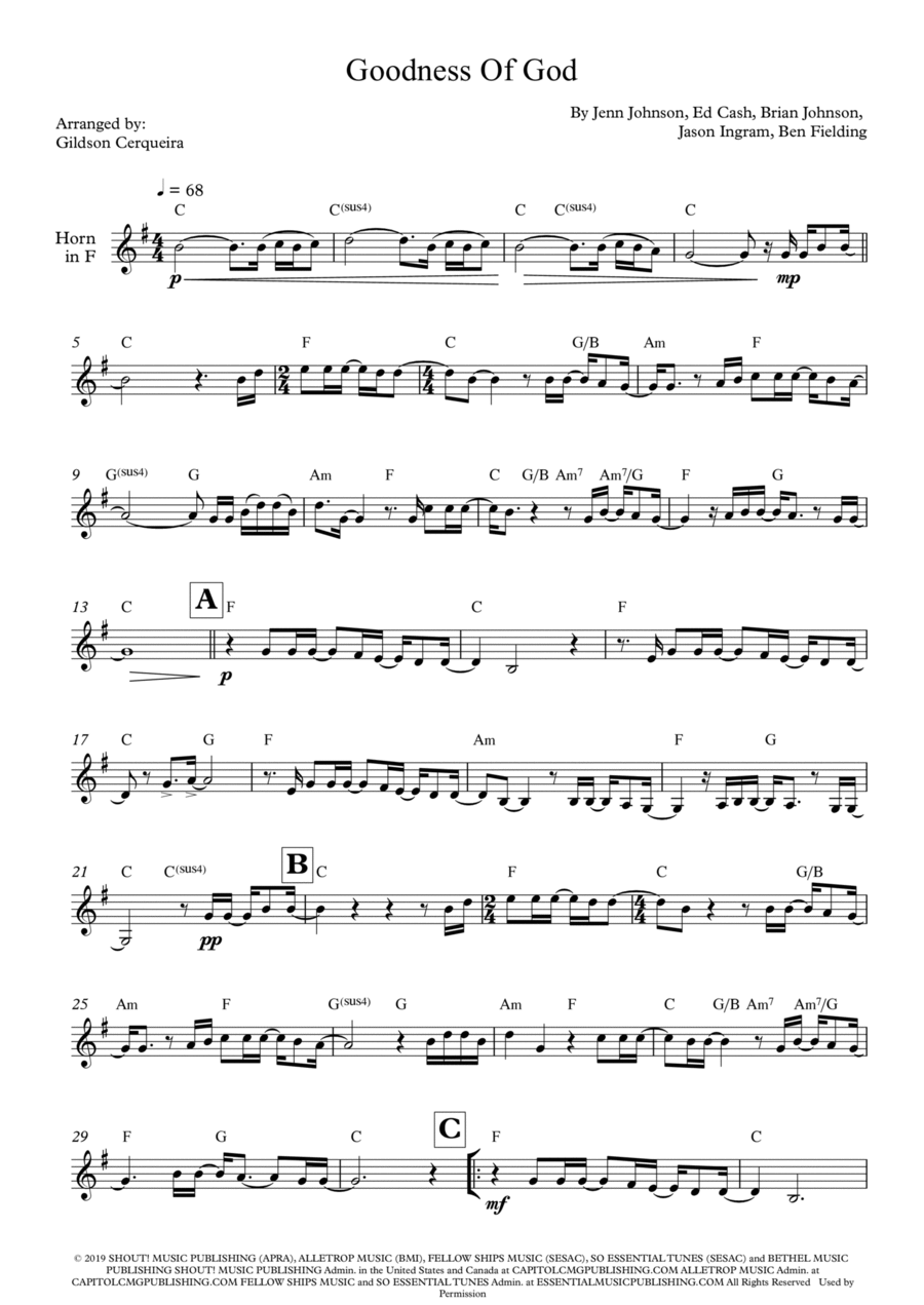 Goodness Of God Chamber Music scores gallery preview page 1