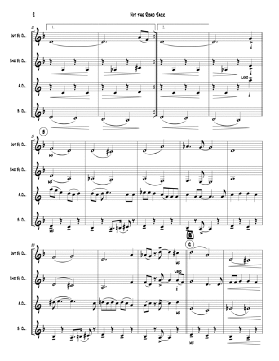 Hit The Road Jack Woodwind Quartet scores gallery preview page 4