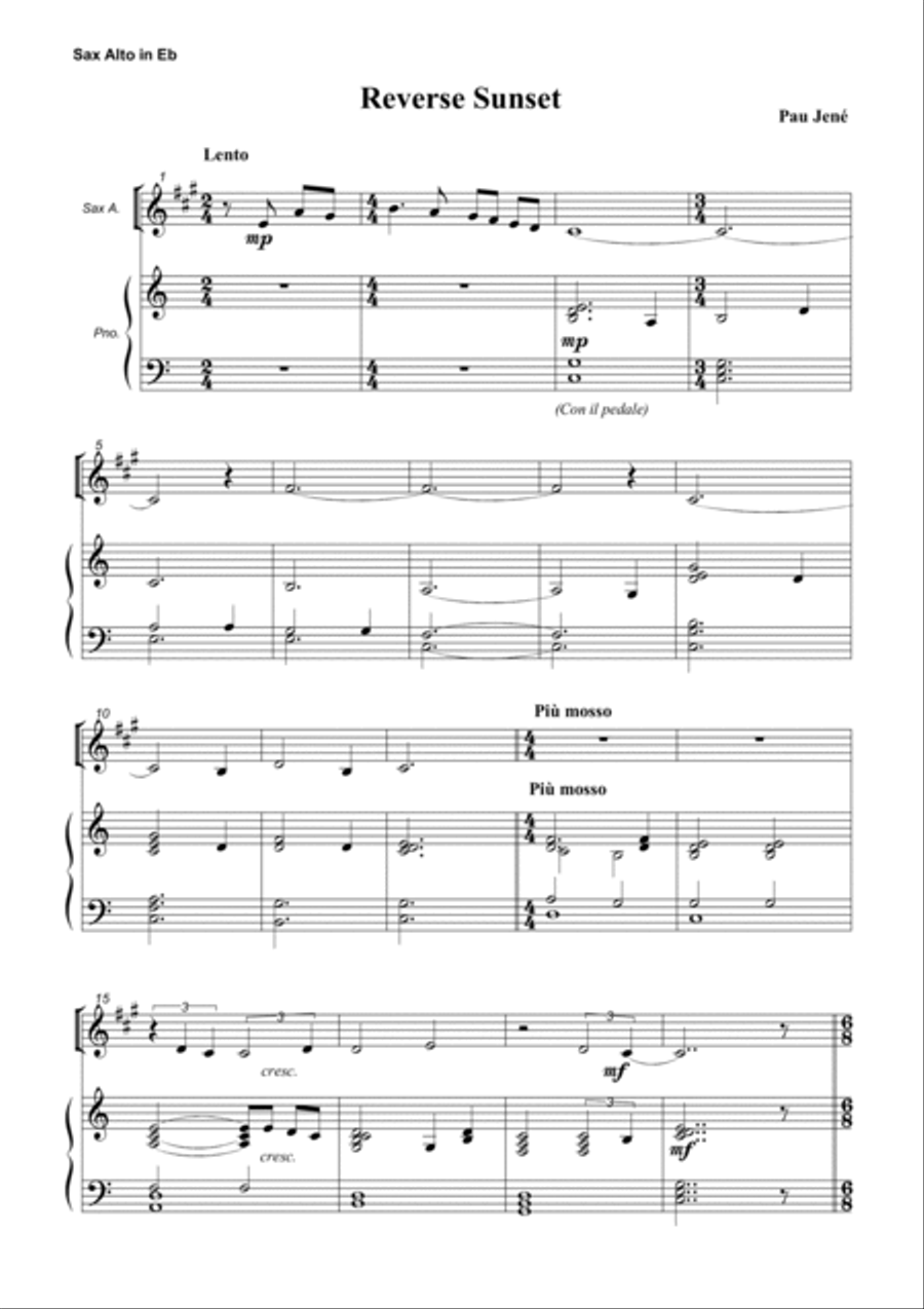 Reverse Sunset Woodwind Duet scores gallery preview page 1