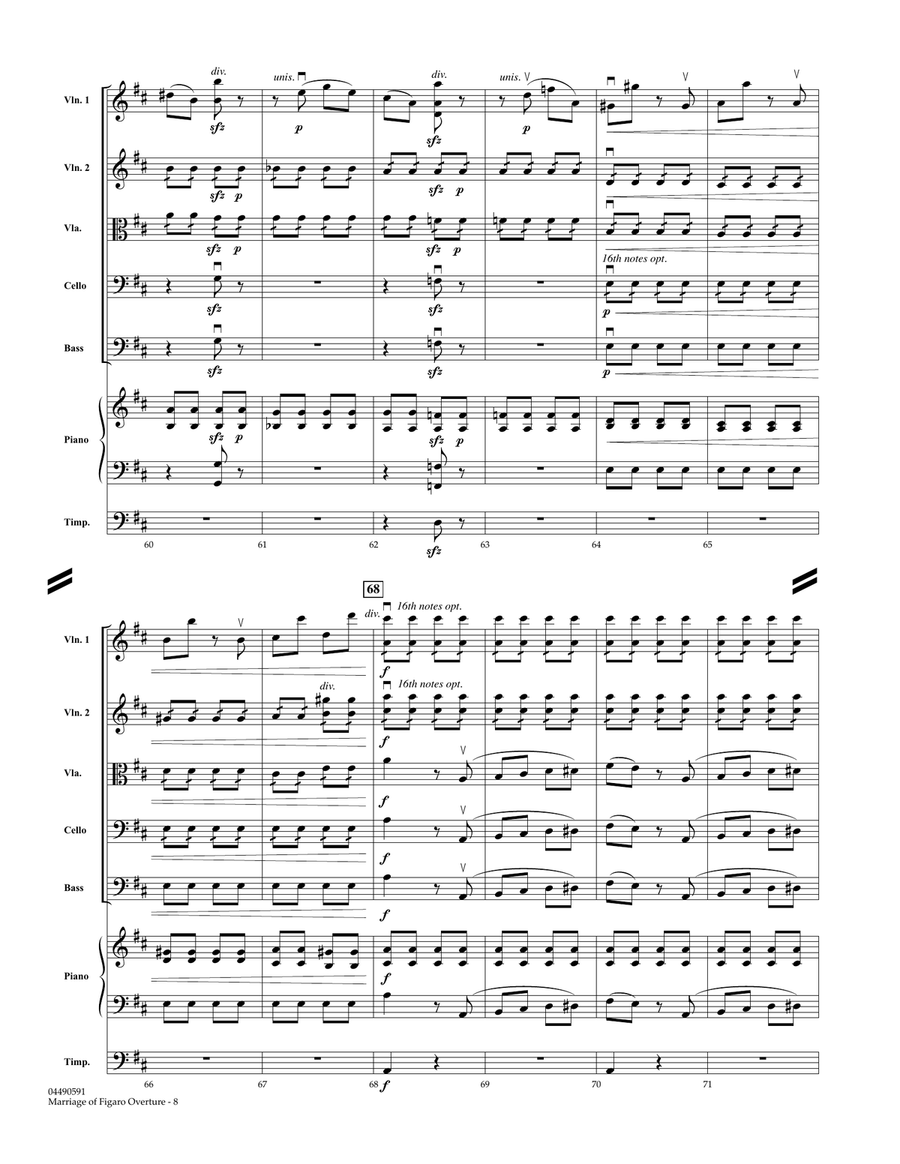 Overture to Marriage of Figaro - Full Score String Orchestra scores gallery preview page 6