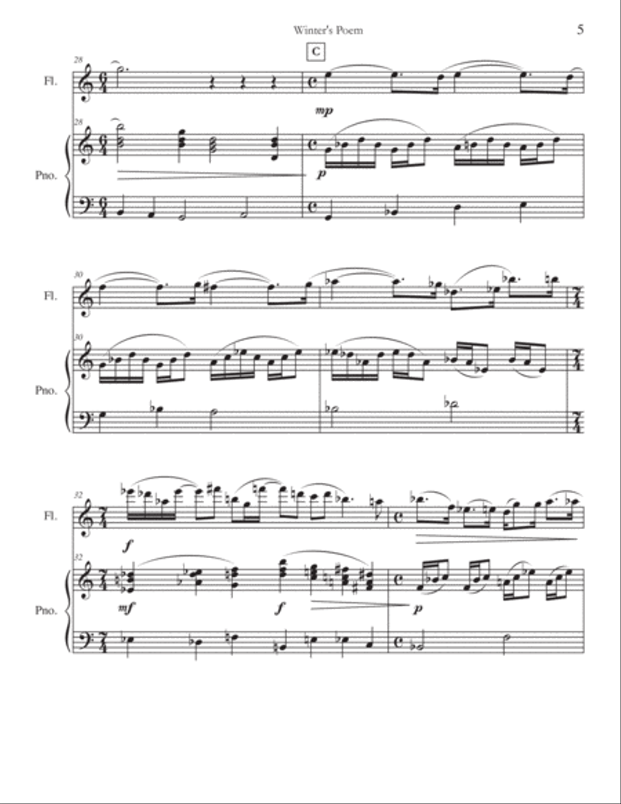 Winter's Poem Flute Solo scores gallery preview page 6
