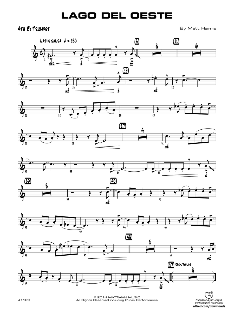 Lago del oeste: 4th B-flat Trumpet