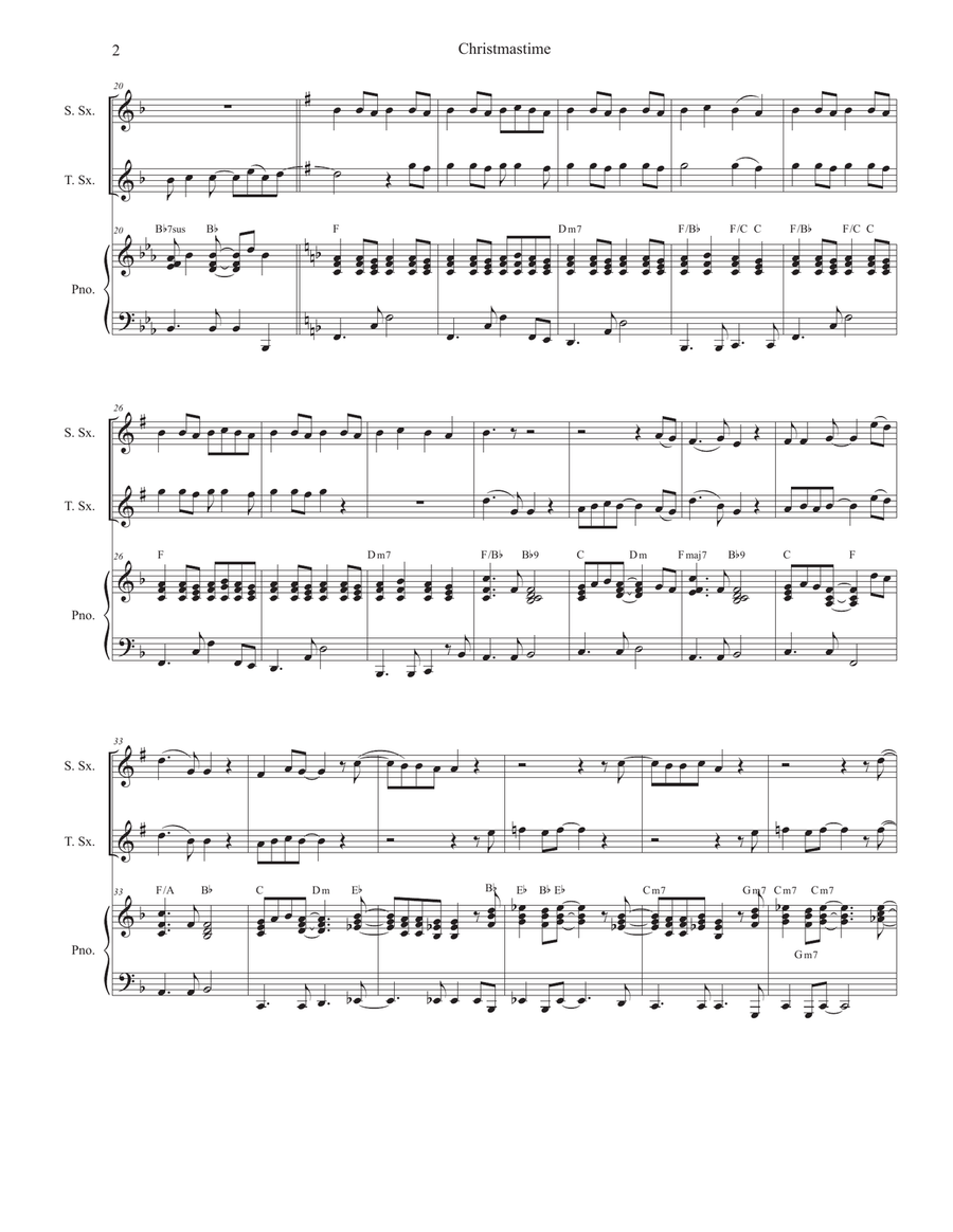 Christmastime Tenor Saxophone scores gallery preview page 2
