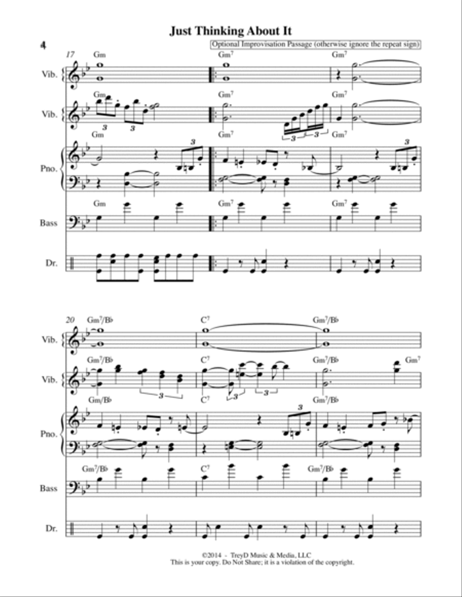 Just Thinking About It Small Ensemble scores gallery preview page 4