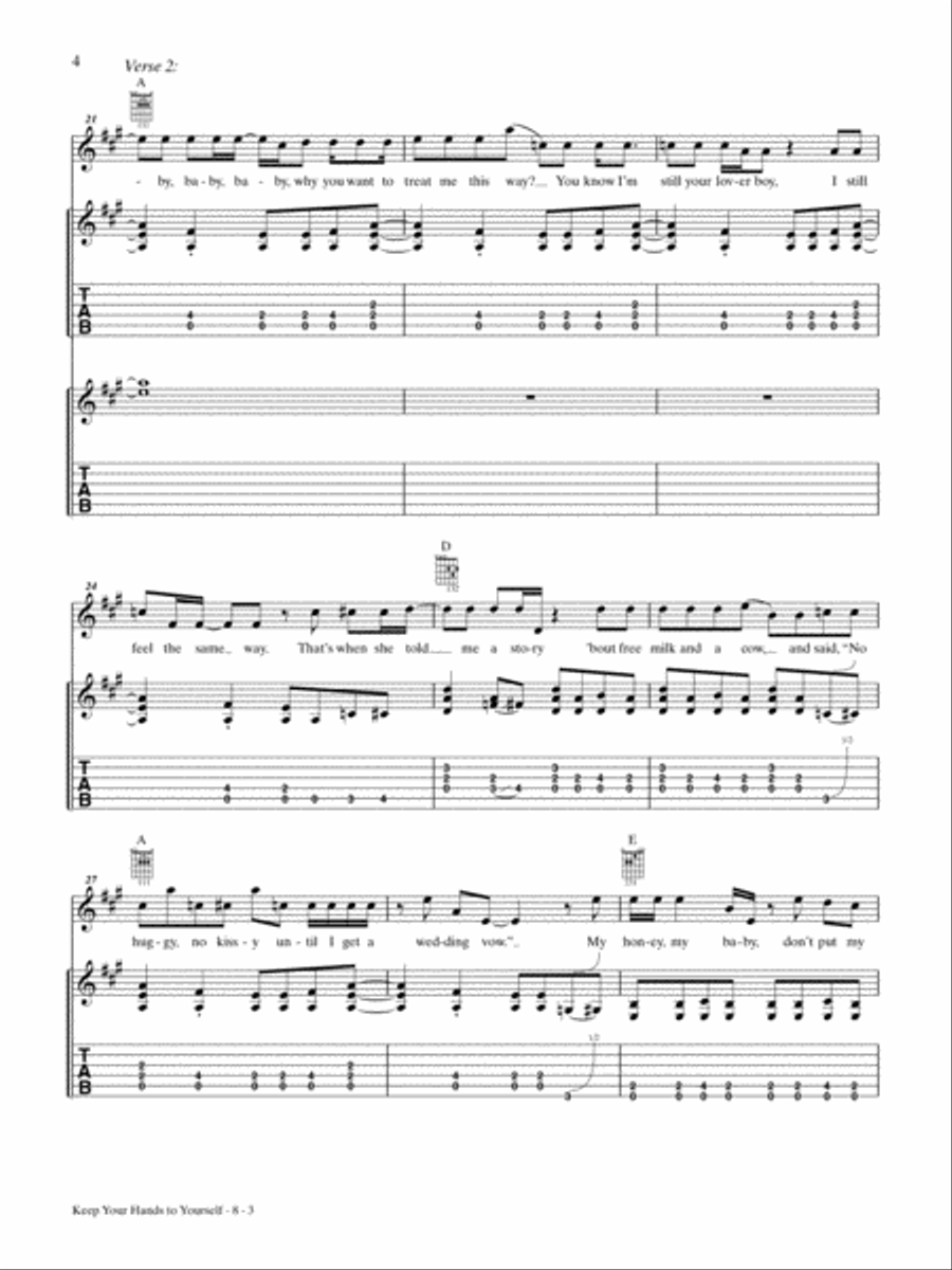 Keep Your Hands to Yourself Guitar Tablature scores gallery preview page 3