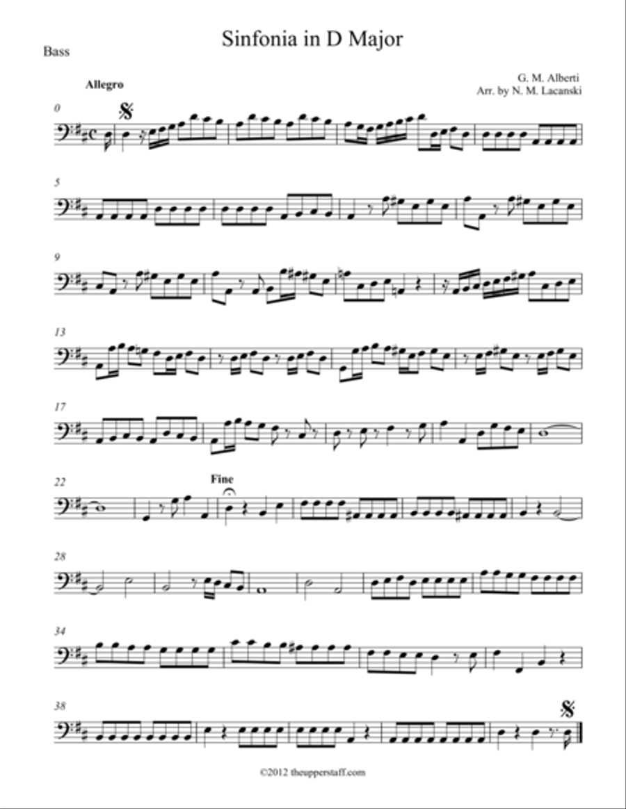 Sinfonia in D Major String Orchestra scores gallery preview page 1