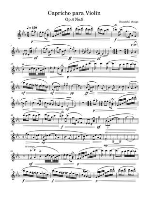 Capricho para Violín-Beautiful things Op.4 No.9