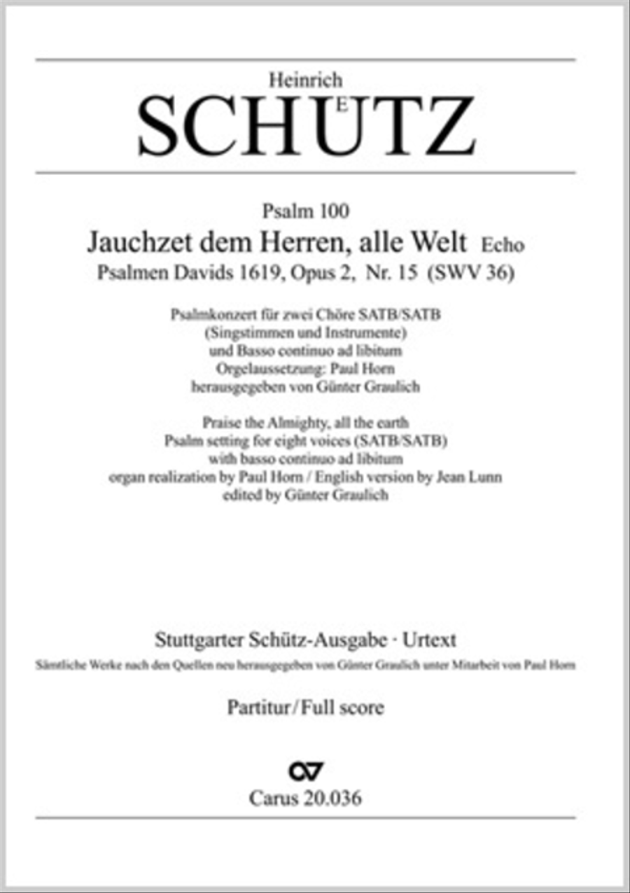 Shout to the Lord, all the earth (Jauchzet dem Herren, alle Welt) 4-Part scores gallery preview page 1