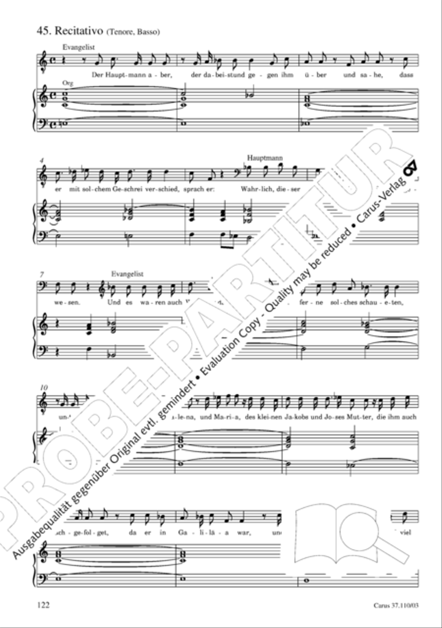 Markuspassion. Werkausgabe Reihe 1, Bd. 7 (Homilius) 4-Part scores gallery preview page 129